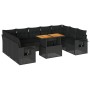 Set de sofás de jardín y cojines 10 pzas ratán sintético negro de , Conjuntos de jardín - Ref: Foro24-3327191, Precio: 718,98...