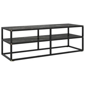 Schwarze TV-Möbel mit schwarzem Marmorglas 120x40x40 cm von vidaXL, TV-Möbel - Ref: Foro24-322862, Preis: 93,01 €, Rabatt: %