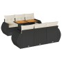 Set de sofás de jardín 7 pzas con cojines ratán sintético negro de , Conjuntos de jardín - Ref: Foro24-3327220, Precio: 524,3...