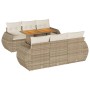 Set sofás de jardín 7 piezas y cojines ratán sintético beige de , Conjuntos de jardín - Ref: Foro24-3327222, Precio: 615,45 €...
