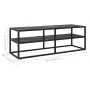 Mueble para TV negro con vidrio de mármol negro 120x40x40 cm de vidaXL, Muebles TV - Ref: Foro24-322862, Precio: 93,01 €, Des...