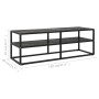 Mueble para TV negro con vidrio de mármol negro 120x40x40 cm de vidaXL, Muebles TV - Ref: Foro24-322862, Precio: 92,18 €, Des...