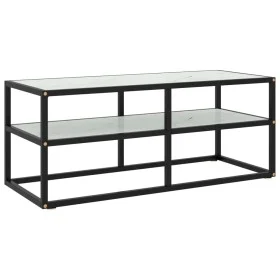 Mueble para TV negro con vidrio de mármol blanco 100x40x40 cm de vidaXL, Muebles TV - Ref: Foro24-322857, Precio: 73,66 €, De...