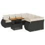 Set de sofás de jardín con cojines 9 pzas ratán sintético negro de , Conjuntos de jardín - Ref: Foro24-3327241, Precio: 602,2...