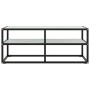 Mueble para TV negro con vidrio de mármol blanco 100x40x40 cm de vidaXL, Muebles TV - Ref: Foro24-322857, Precio: 74,46 €, De...