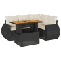Set de muebles de jardín 5 pzas y cojines ratán sintético negro de , Conjuntos de jardín - Ref: Foro24-3327255, Precio: 382,3...