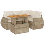 Juego de sofás jardín con cojines 5 pzas ratán sintético beige de , Conjuntos de jardín - Ref: Foro24-3327257, Precio: 441,93...