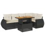 Set de sofás de jardín 6 piezas y cojines ratán sintético negro de , Conjuntos de jardín - Ref: Foro24-3327262, Precio: 433,6...