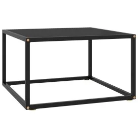 Black coffee table with black glass 60x60x35 cm by vidaXL, Coffee table - Ref: Foro24-322872, Price: 53,74 €, Discount: %