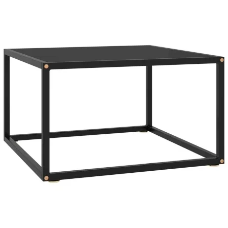 Mesa de centro negra con vidrio negro 60x60x35 cm de vidaXL, Mesas de centro - Ref: Foro24-322872, Precio: 53,74 €, Descuento: %