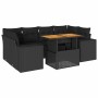 Set de sofás de jardín 7 pzas con cojines ratán sintético negro de , Conjuntos de jardín - Ref: Foro24-3327338, Precio: 547,3...