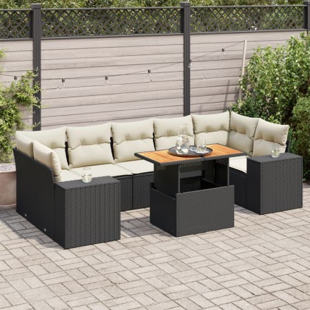 Set de sofás de jardín y cojines 8 piezas ratán sintético negro de , Conjuntos de jardín - Ref: Foro24-3327346, Precio: 547,6...