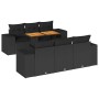 Set de sofás de jardín 7 pzas con cojines ratán sintético negro de , Conjuntos de jardín - Ref: Foro24-3327331, Precio: 563,3...