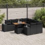 Set de sofás de jardín con cojines 9 pzas ratán sintético negro de , Conjuntos de jardín - Ref: Foro24-3327352, Precio: 653,3...