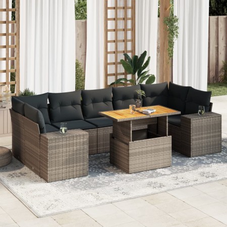 Set de sofás de jardín y cojines 8 piezas ratán sintético gris de , Conjuntos de jardín - Ref: Foro24-3327350, Precio: 543,67...