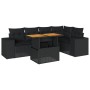 Set de sofás de jardín 6 piezas y cojines ratán sintético negro de , Conjuntos de jardín - Ref: Foro24-3327373, Precio: 468,7...