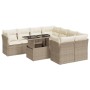 Set de sofás de jardín con cojines 9 pzas ratán sintético beige de , Conjuntos de jardín - Ref: Foro24-3326129, Precio: 680,7...