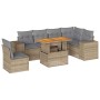 Set sofás de jardín 7 piezas y cojines ratán sintético beige de , Conjuntos de jardín - Ref: Foro24-3327384, Precio: 520,19 €...