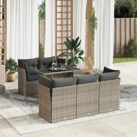 Set de muebles de jardín 6 pzas y cojines ratán sintético gris by , Garden sets - Ref: Foro24-3326101, Price: 425,69 €, Disco...