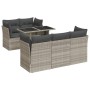 Set de sofás de jardín 6 pzas y cojines ratán sintético gris de , Conjuntos de jardín - Ref: Foro24-3326103, Precio: 483,94 €...