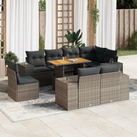 Set de sofás de jardín con cojines 9 pzas ratán sintético gris de , Conjuntos de jardín - Ref: Foro24-3327392, Precio: 657,27...