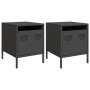 Mesitas de noche 2 uds acero negra 35x39x43,5 cm de , Mesitas de noche - Ref: Foro24-851245, Precio: 71,47 €, Descuento: %