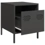 Mesitas de noche 2 uds acero negra 35x39x43,5 cm by , Nightstands - Ref: Foro24-851245, Price: 70,35 €, Discount: %