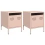 Mesitas de noche 2 unidades acero rosa 35x39x43,5 cm de , Mesitas de noche - Ref: Foro24-851247, Precio: 73,94 €, Descuento: %