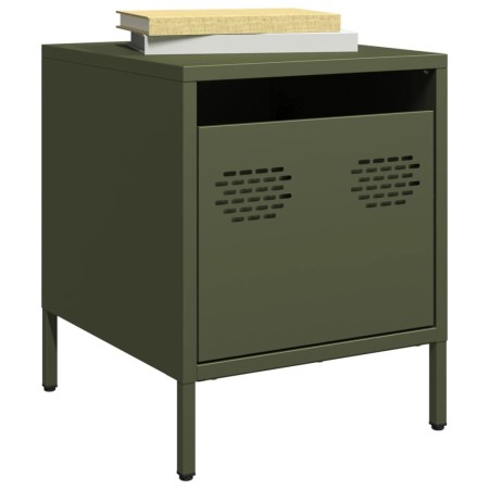 Mesitas de noche 2 unidades acero verde oliva 35x39x43,5 cm de , Mesitas de noche - Ref: Foro24-851253, Precio: 74,66 €, Desc...