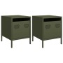 Mesitas de noche 2 unidades acero verde oliva 35x39x43,5 cm de , Mesitas de noche - Ref: Foro24-851253, Precio: 74,66 €, Desc...