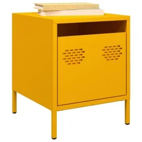 Mesitas de noche 2 uds acero amarillo mostaza 35x39x43,5 cm de , Mesitas de noche - Ref: Foro24-851251, Precio: 73,94 €, Desc...