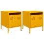 Mesitas de noche 2 uds acero amarillo mostaza 35x39x43,5 cm de , Mesitas de noche - Ref: Foro24-851251, Precio: 74,66 €, Desc...