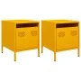 Mesitas de noche 2 uds acero amarillo mostaza 35x39x43,5 cm de , Mesitas de noche - Ref: Foro24-851251, Precio: 73,94 €, Desc...