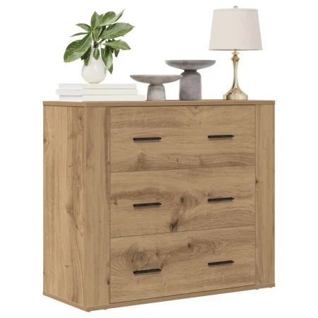 Aparador madera de ingeniería roble artisan 80x33x70 cm de , Aparadores - Ref: Foro24-857086, Precio: 113,38 €, Descuento: %