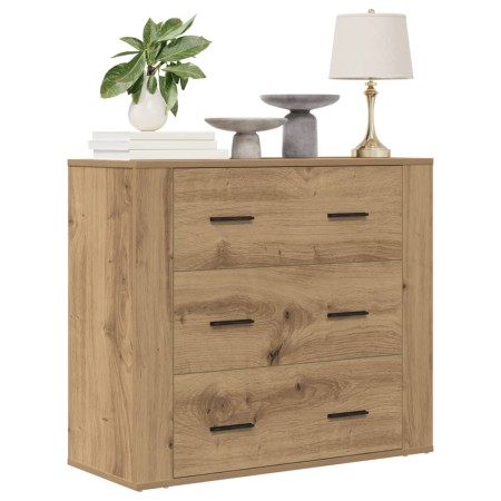 Aparador madera de ingeniería roble artisan 80x33x70 cm de , Aparadores - Ref: Foro24-857086, Precio: 115,40 €, Descuento: %
