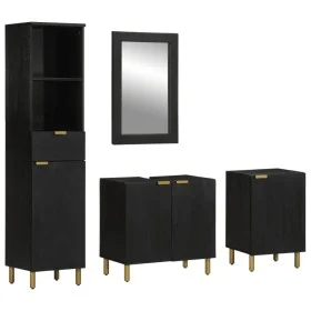 Juego de muebles de baño 4 pzas madera contrachapada negro de , Muebles de baño - Ref: Foro24-3309996, Precio: 361,68 €, Desc...