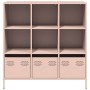 Aparador de acero rosa 101,5x39x103,5 cm de , Aparadores - Ref: Foro24-851389, Precio: 128,78 €, Descuento: %