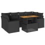 Set de sofás de jardín 7 pzas con cojines ratán sintético negro de , Conjuntos de jardín - Ref: Foro24-3327002, Precio: 540,7...