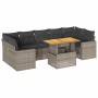 Set de sofás de jardín y cojines 8 piezas ratán sintético gris de , Conjuntos de jardín - Ref: Foro24-3327014, Precio: 535,32...