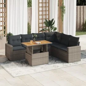 Set de sofás de jardín 7 pzas con cojines ratán sintético gris de , Conjuntos de jardín - Ref: Foro24-3327049, Precio: 474,67...
