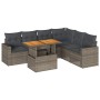 Set de sofás de jardín 7 pzas con cojines ratán sintético gris de , Conjuntos de jardín - Ref: Foro24-3327049, Precio: 481,85...