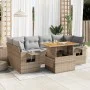 Set sofás de jardín 7 piezas y cojines ratán sintético beige by , Garden sets - Ref: Foro24-3327118, Price: 529,69 €, Discoun...