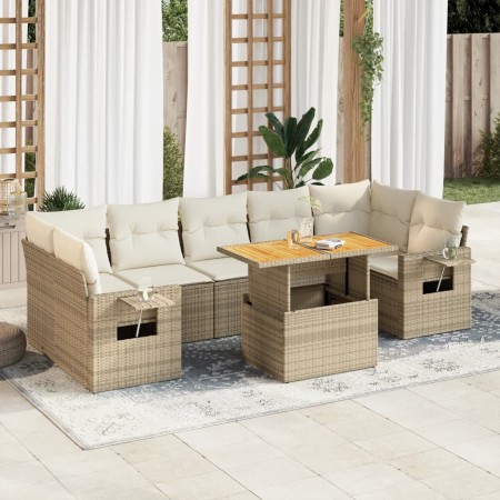 Set de sofás de jardín y cojines 8 piezas ratán sintético beige de , Conjuntos de jardín - Ref: Foro24-3327124, Precio: 594,4...