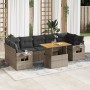 Set de sofás de jardín y cojines 8 piezas ratán sintético gris de , Conjuntos de jardín - Ref: Foro24-3327126, Precio: 541,12...