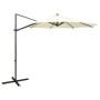 Sombrilla voladiza con poste y luces LED 300 cm arena de vidaXL, Sombrillas - Ref: Foro24-312336, Precio: 122,46 €, Descuento: %