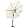 Sombrilla voladiza con poste y luces LED 300 cm arena de vidaXL, Sombrillas - Ref: Foro24-312336, Precio: 122,46 €, Descuento: %