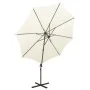Sombrilla voladiza con poste y luces LED 300 cm arena de vidaXL, Sombrillas - Ref: Foro24-312336, Precio: 117,55 €, Descuento: %