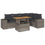 Set de muebles de jardín 6 pzas y cojines ratán sintético gris de , Conjuntos de jardín - Ref: Foro24-3327378, Precio: 459,16...