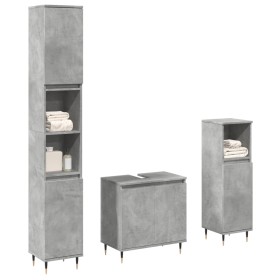Set muebles de baño 2 piezas madera contrachapada gris hormigón de , Muebles de baño - Ref: Foro24-3324952, Precio: 157,48 €,...