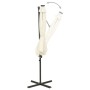 Sombrilla voladiza con poste y luces LED 300 cm arena de vidaXL, Sombrillas - Ref: Foro24-312336, Precio: 122,46 €, Descuento: %